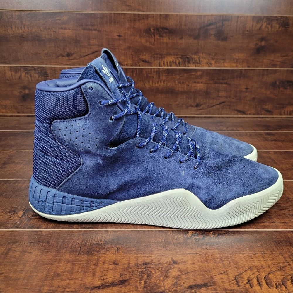 Adidas Tubular Instinct High Athletic Basketball Sneakers Blue Mens Size 12